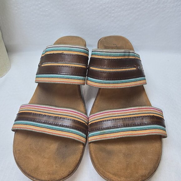 WOMENS COBB HILL BY NEW BALANCE BROWN SLIP ON WEDGE SANDAL SIZE 7.5 EUC - Picture 5 of 10